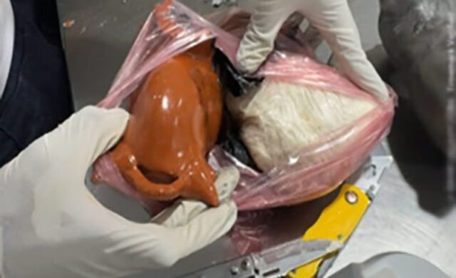 Aseguran más de 8 kilos de cocaína en el AICM