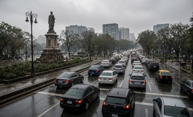 Caos vial en CDMX por marchas, lluvias y restricción vehicular rosa