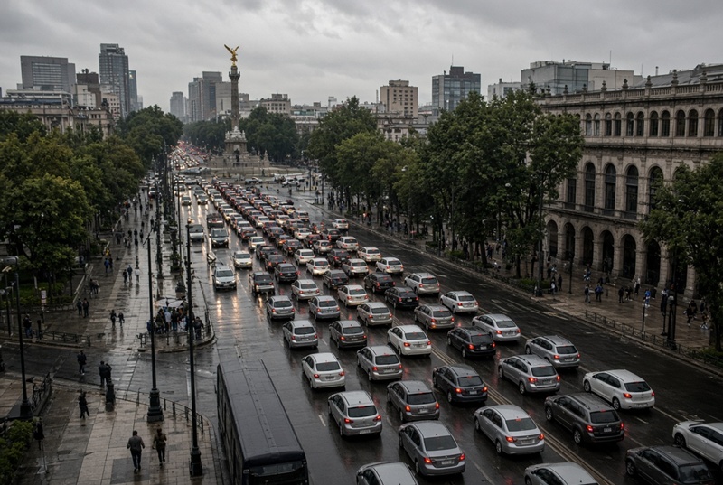CDMX registra 14 movilizaciones, chubascos y cierres viales este martes