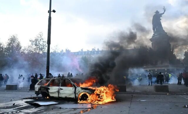 Francia enfrenta nuevas protestas por el costo de vida; reportan miles de detenidos
